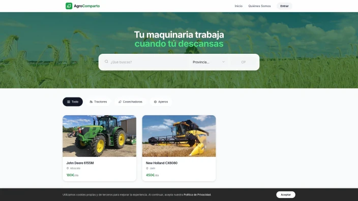 AgroComparto Pantallas seleccionadas