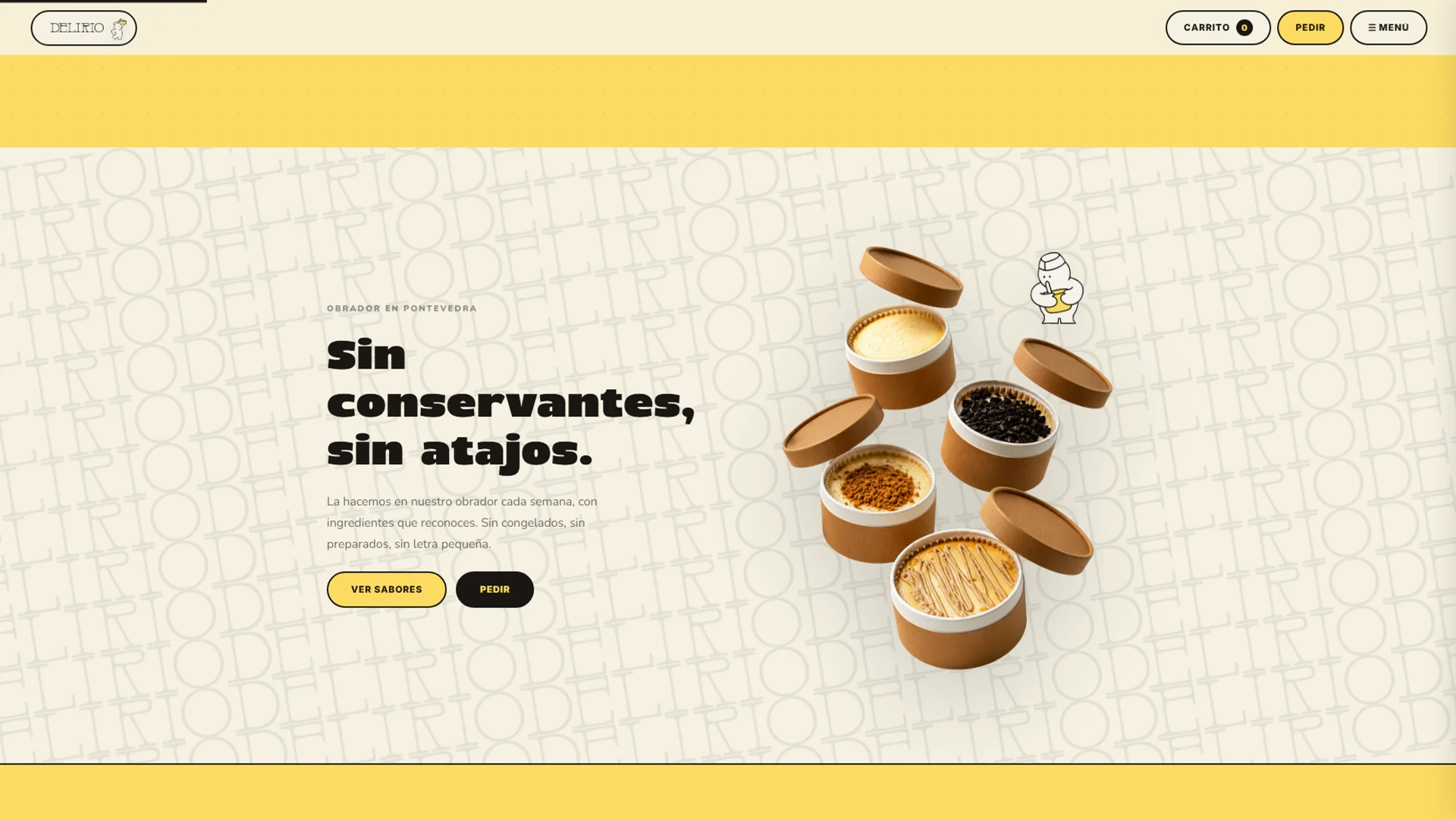 Delirio Cheesecakes Pantallas seleccionadas